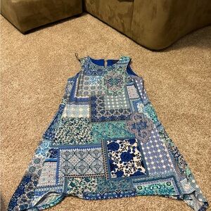 Madison Leigh Blue Patchwork Dress